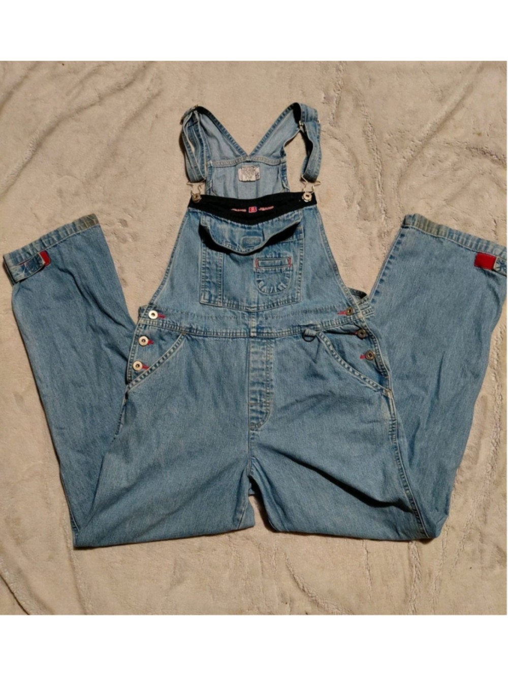 Vintage 90's B.U.M Equipment Denim Overalls Streetwear Utility Size Medium